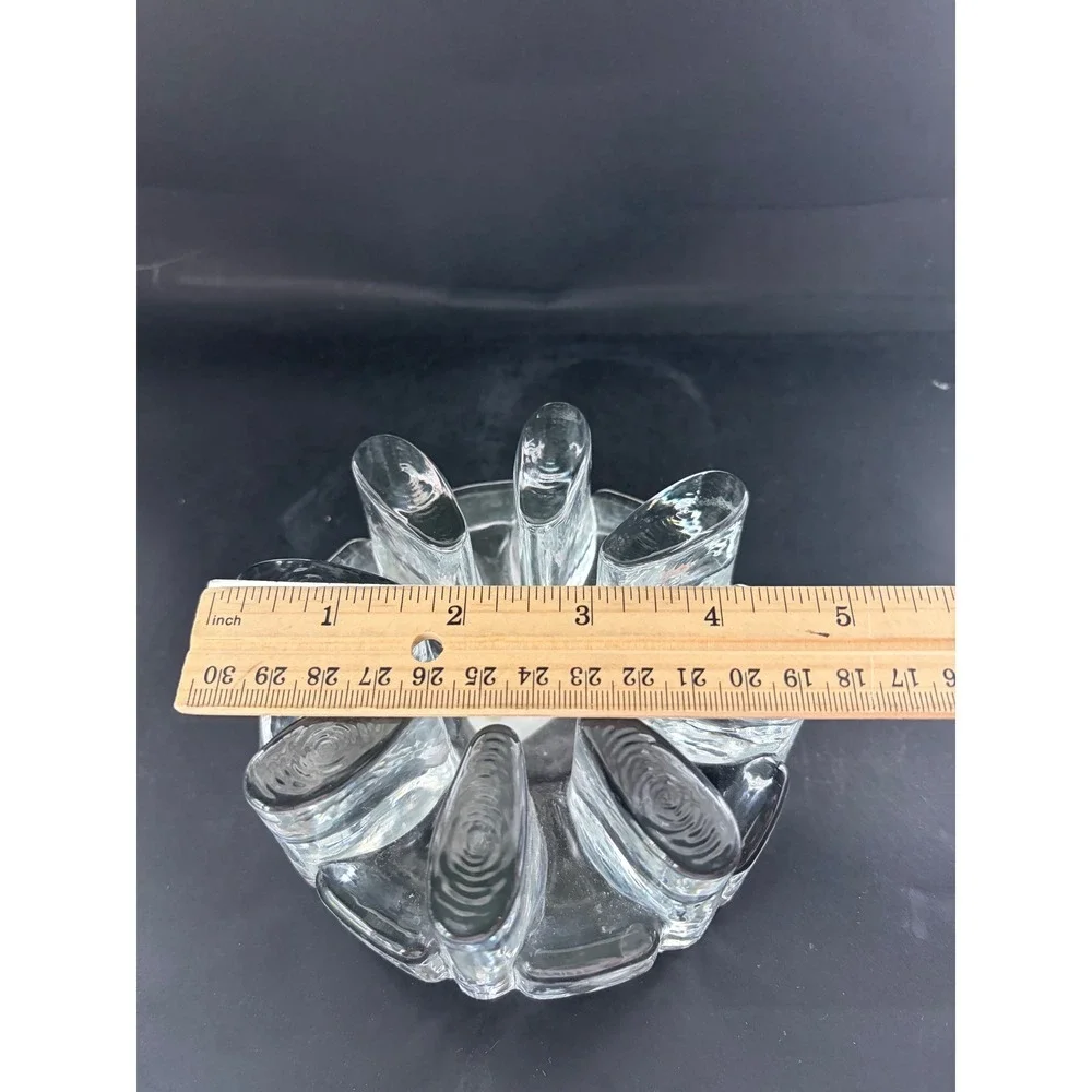 Vintage Clear Glass Trivet |  Candle Holder | Pot Warmer|   Portugal